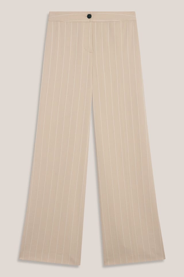 Hobbs London Hobbs London Women's Hadley Pinstripe Trouser in Light Beige - 2