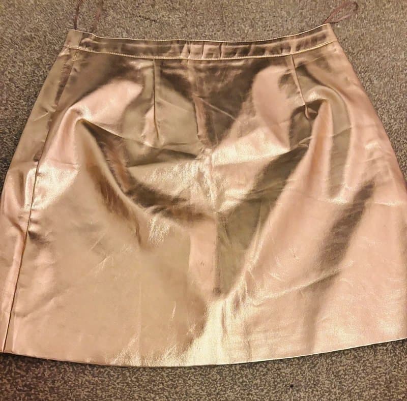 River Island River island bronze pvc leather look skirt 12 same day post