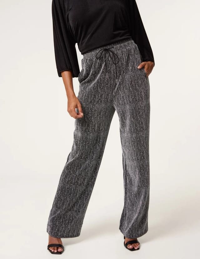 Blue Vanilla Rhinestone Detailed Trousers - 2