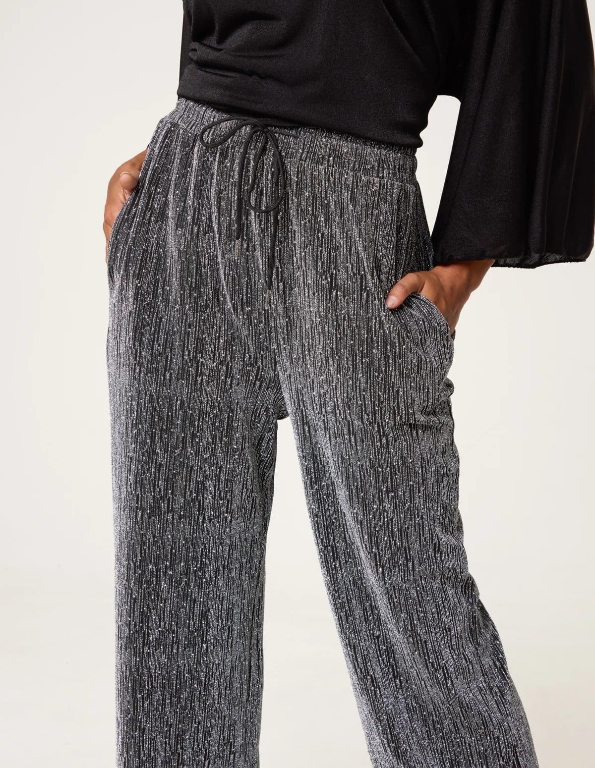 Blue Vanilla Rhinestone Detailed Trousers - 4