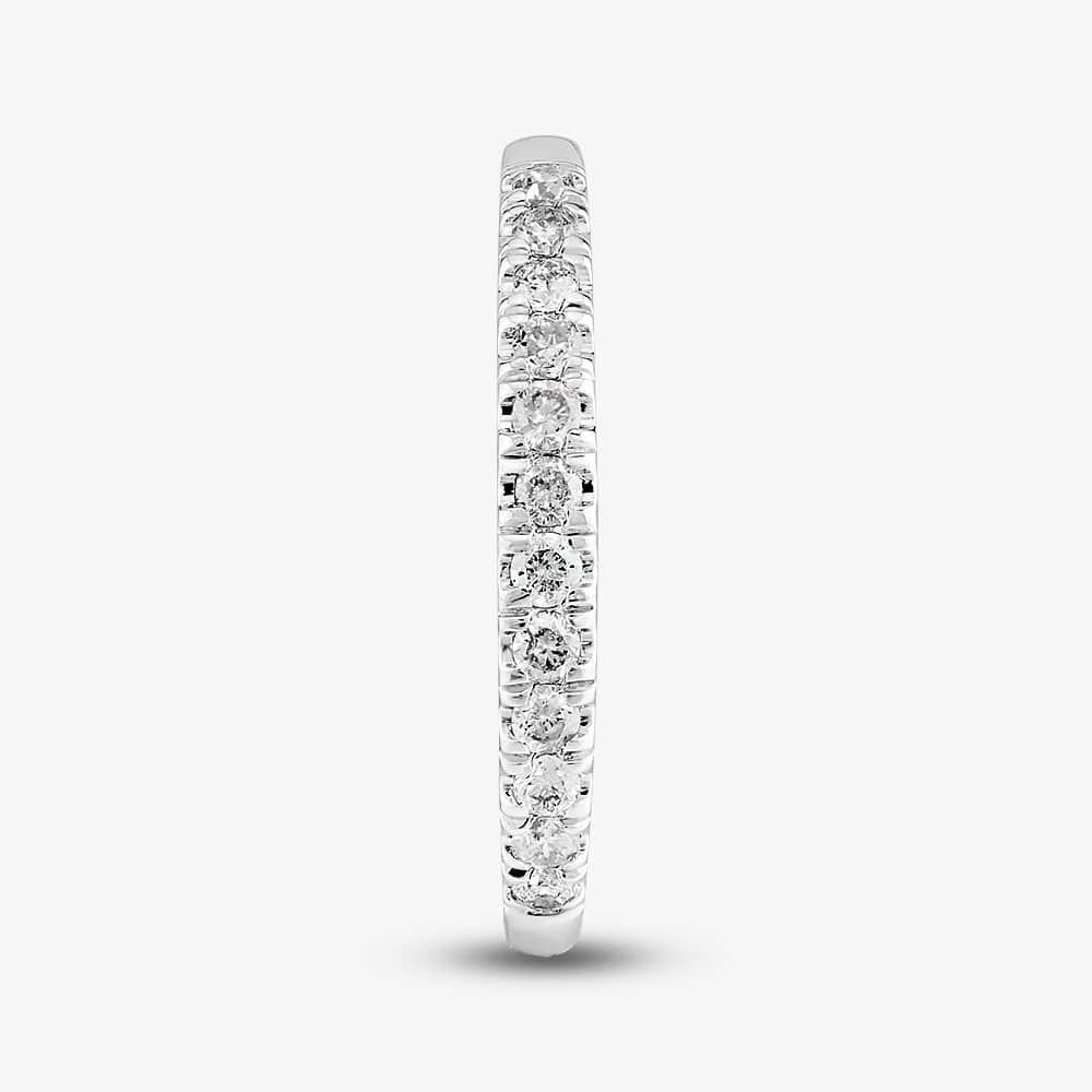 T.H.Baker T.H.Baker Women's 9ct White Gold 0.25ct Diamond Pave Set Half Eternity Ring in Silver - 4