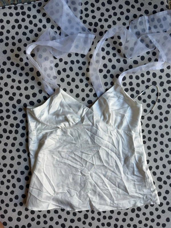 Topshop BNWT Tulle bow strap Topshop silky cami