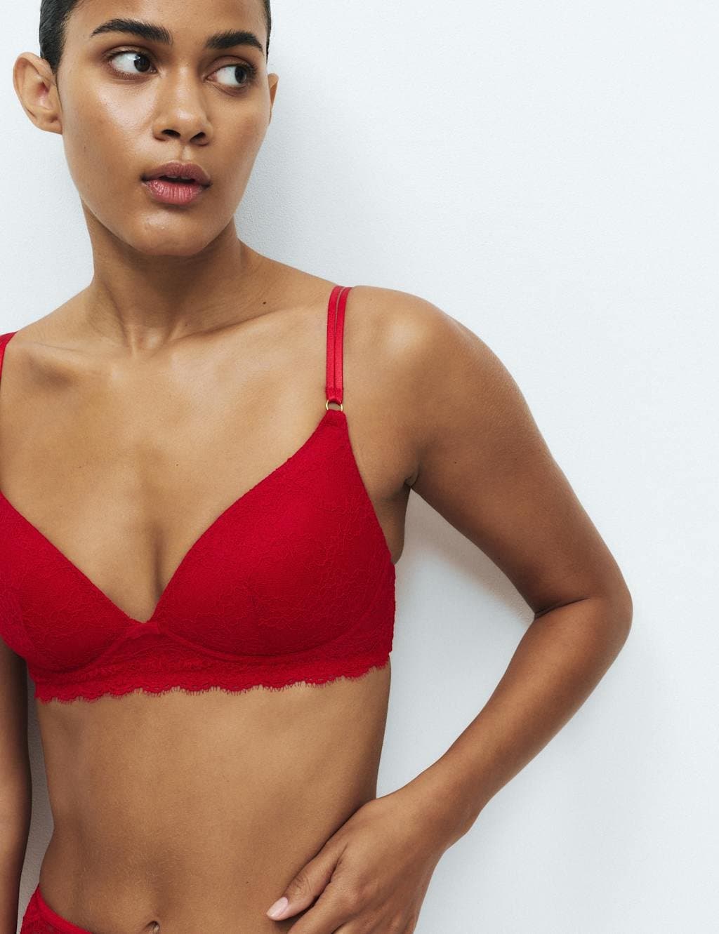 Marks & Spencer M&S Ida Lace Non Wired Plunge Bra A-E Red