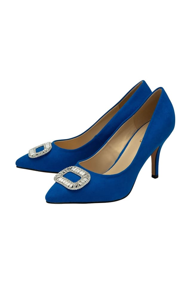 Lotus Lotus Women's Cobalt Blue 'Florina' Stiletto-Heel Court Shoes - 2