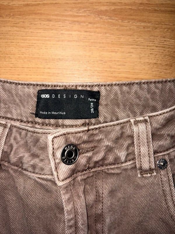 ASOS Petite ASOS design petite brown wide leg dad jeans