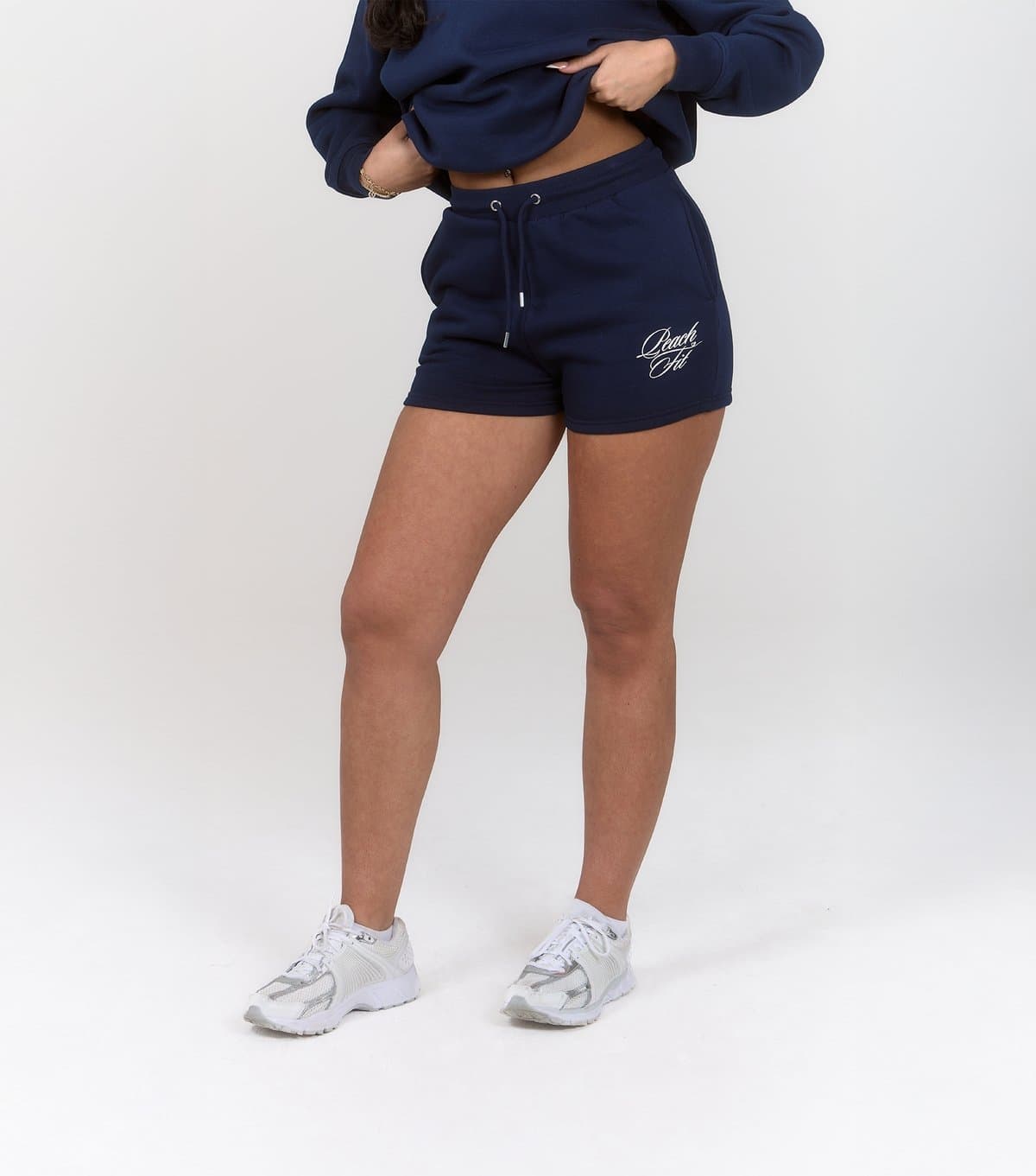 Peach Fit Women's Navy Lily Jogger Shorts Peach Fit New Look