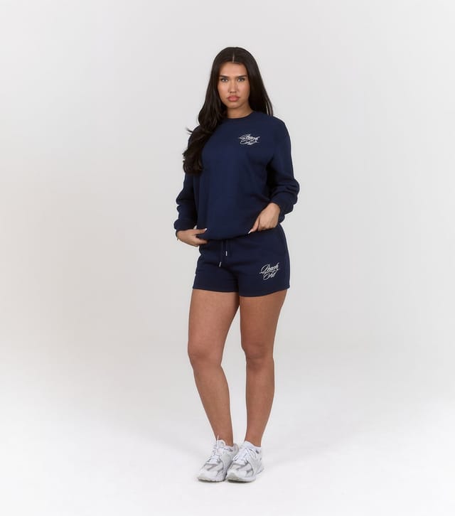 Peach Fit Women's Navy Lily Jogger Shorts Peach Fit New Look - 2