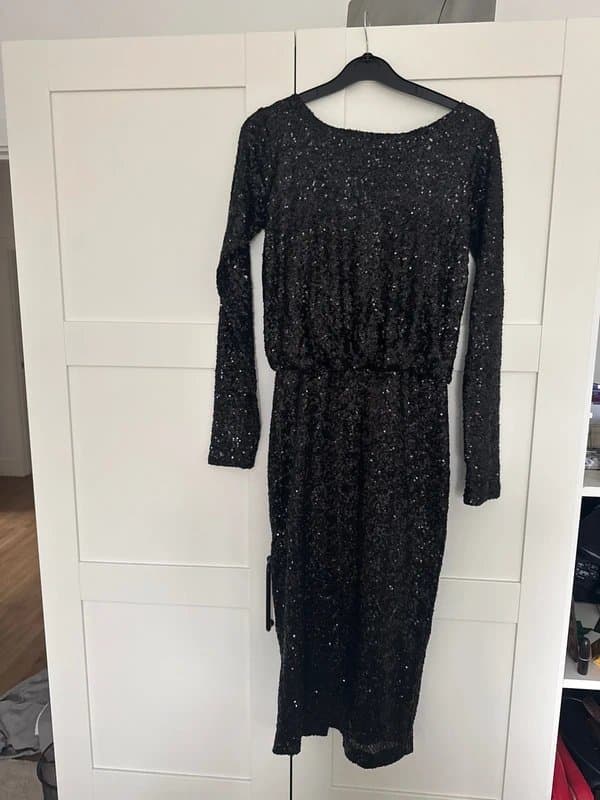 ASOS Sequin black dress 8 asos