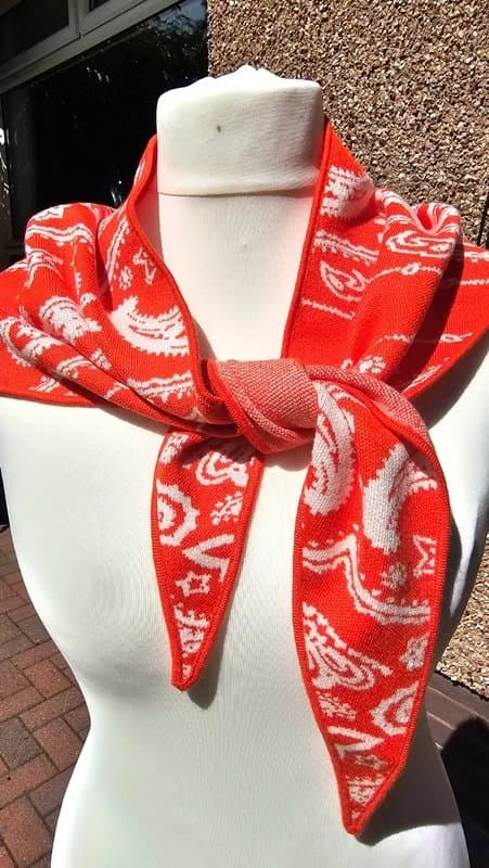Never Fully Dressed Never fully dressed red knitted bandana scarf