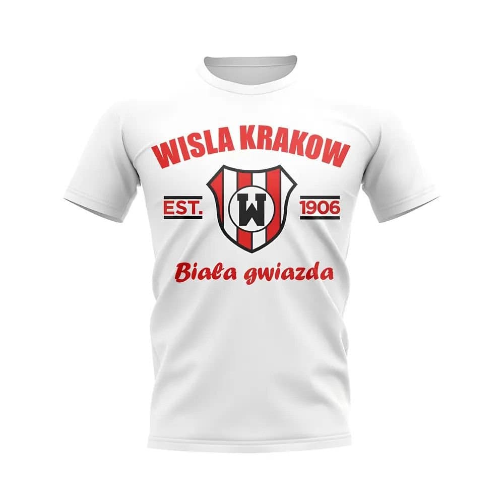 Wisla Krakow Wisla Krakow Men's Personalised Established Football T-Shirt in White