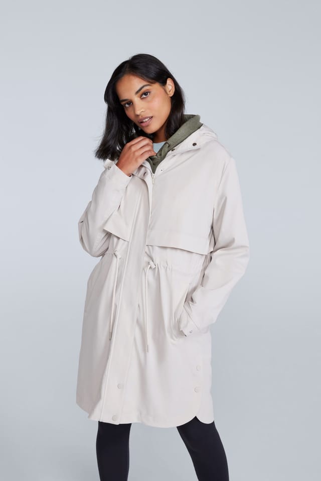 Animal Animal Women's 'Eden' Lightweight Water Resistant Two Pockets Adjustable Waist Mac in Light Beige - 2