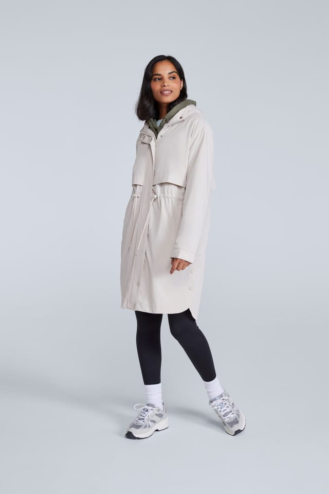 Animal Animal Women's 'Eden' Lightweight Water Resistant Two Pockets Adjustable Waist Mac in Light Beige - 3