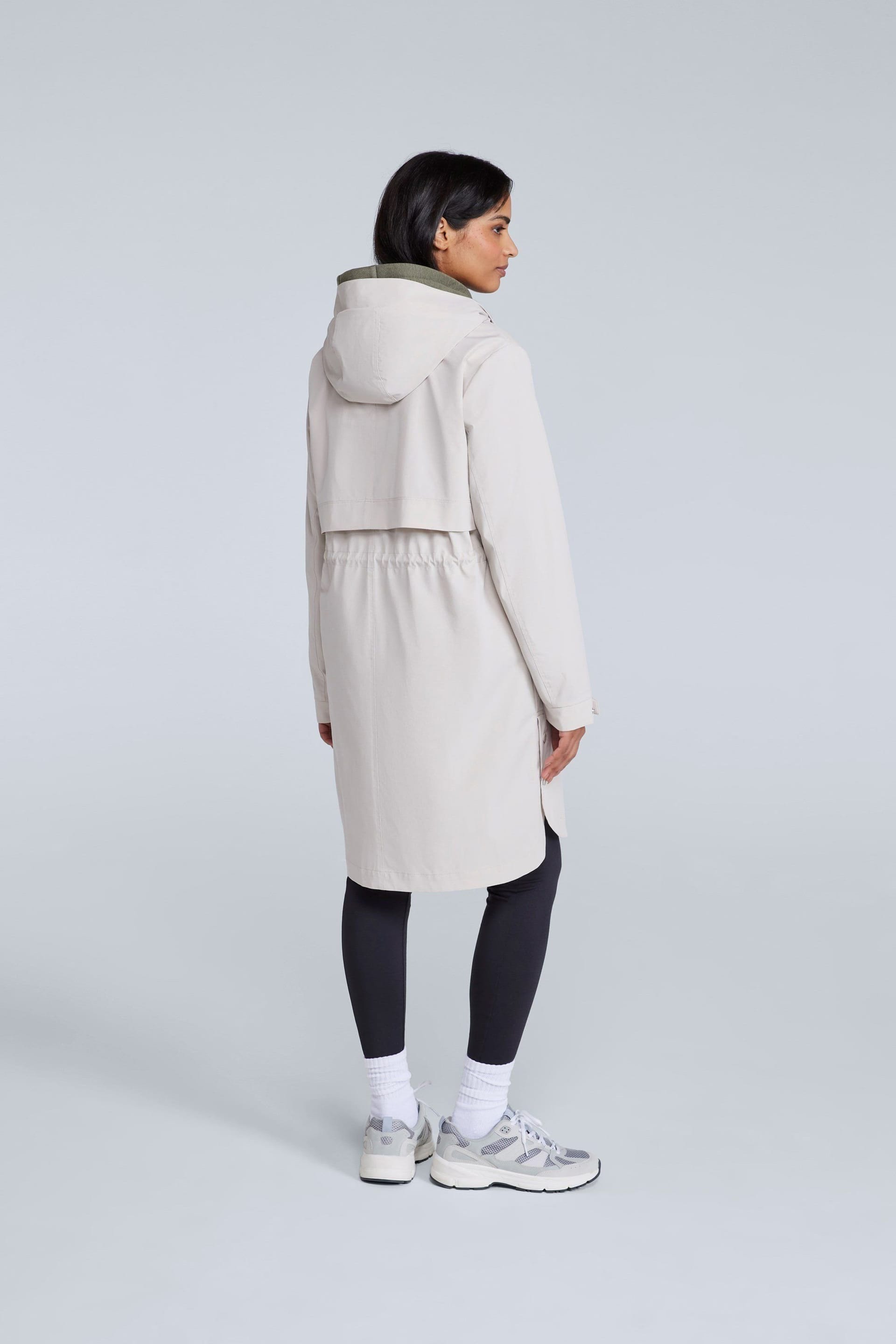 Animal Animal Women's 'Eden' Lightweight Water Resistant Two Pockets Adjustable Waist Mac in Light Beige - 4