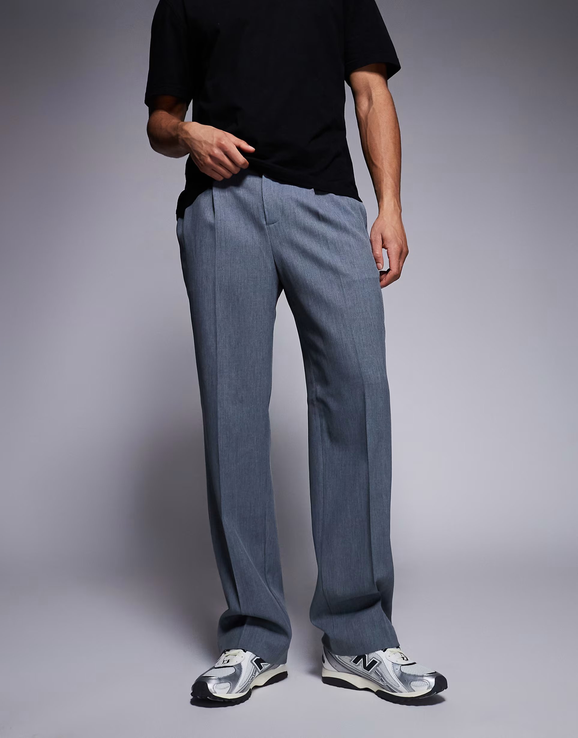ASOS River Island relaxed elasticated trousers in blue - 1