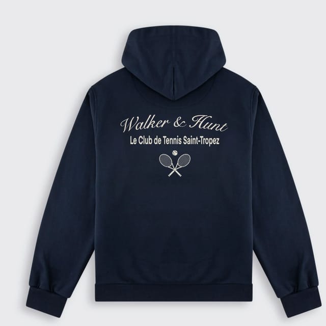Walker & Hunt Walker & Hunt Men's St Tropez Tennis Club Hoodie in Navy - 2