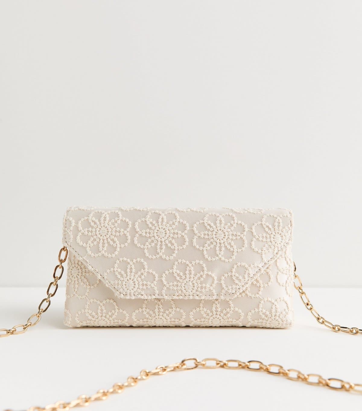 New Look New Look Cream Floral Chain Shoulder Bag Vegan