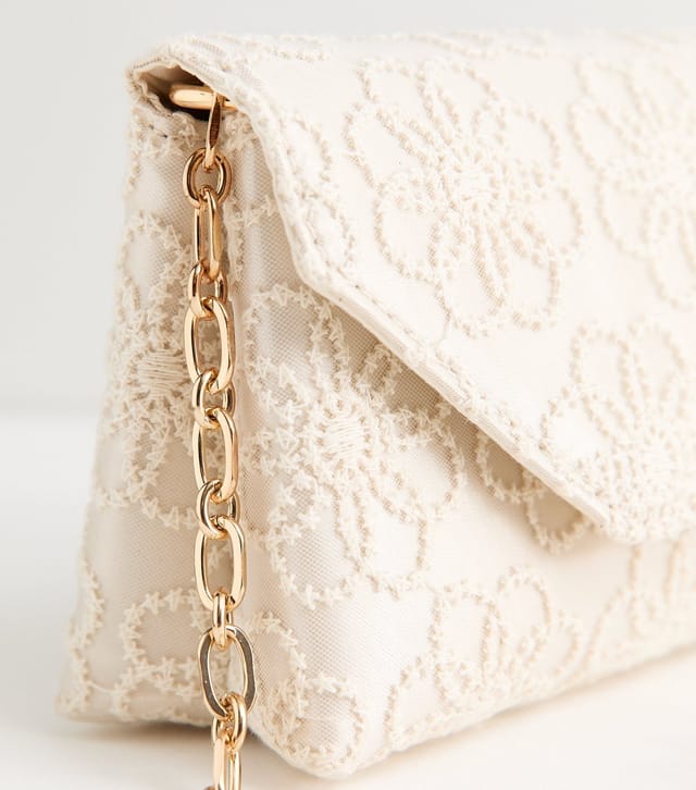 New Look Cream Floral Chain Shoulder Bag Vegan New Look - 3