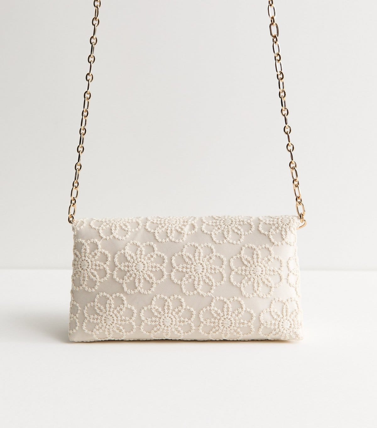 New Look Cream Floral Chain Shoulder Bag Vegan New Look - 4
