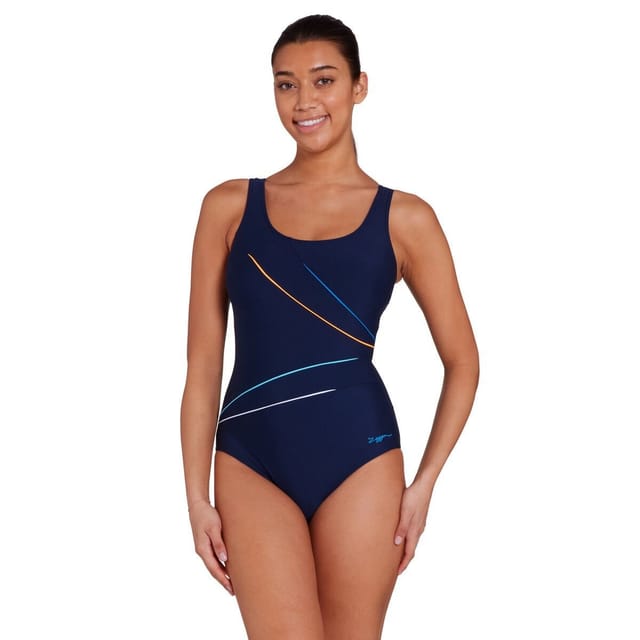 Zoggs Zoggs Women's Adjustable Macmaster Scoopback E+ One Piece Swimsuit in Black - 2