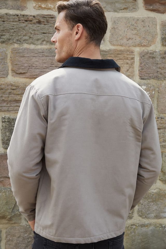 Threadbare Threadbare Men's 'Frawley' Cotton Twill Lightweight Jacket in Light Beige - 2