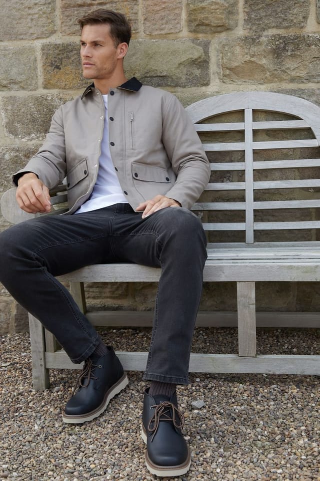 Threadbare Threadbare Men's 'Frawley' Cotton Twill Lightweight Jacket in Light Beige - 3