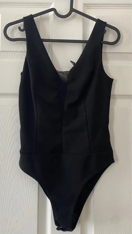 New Look Black lace details body suit