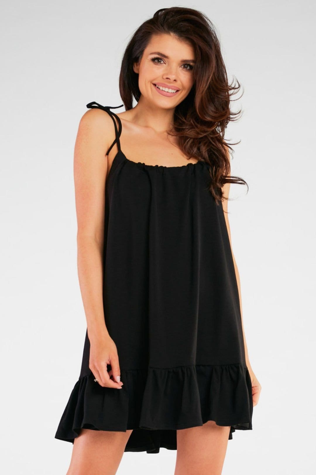 Love Lace Maternity Black A-Line Ruffle Dress