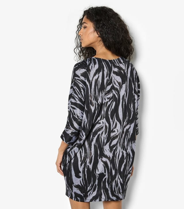 Apricot Women's Light Grey Cocoon Turn Up Sleeve Dress Apricot New Look - 2