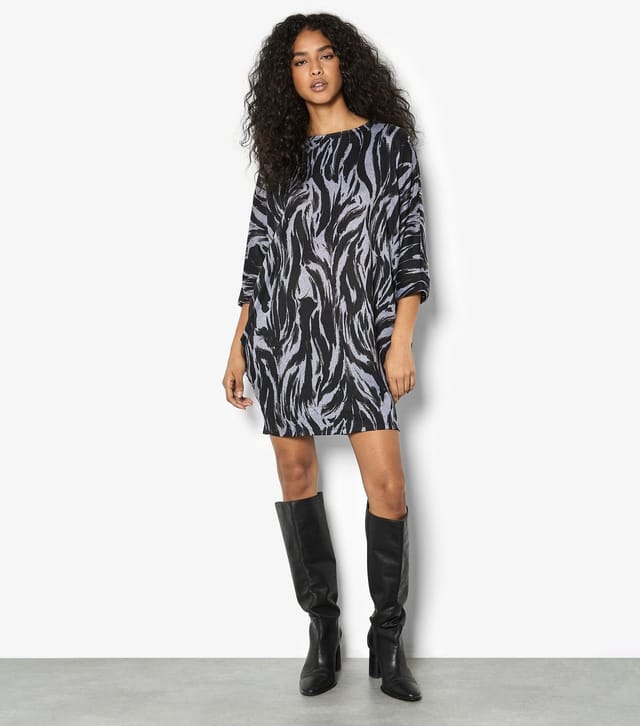 Apricot Women's Light Grey Cocoon Turn Up Sleeve Dress Apricot New Look - 3
