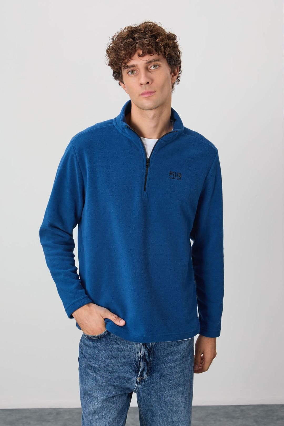 Tommy Life Tommy Life Men's Half-Zip Plush Sweatshirt in Charcoal - 4