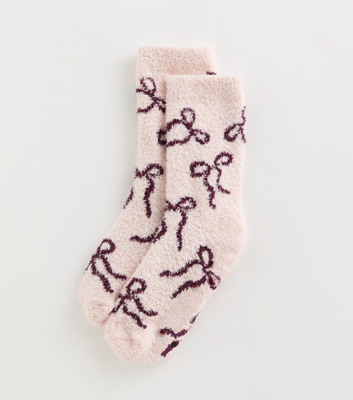New Look Pink Fluffy Bow Ankle Socks New Look