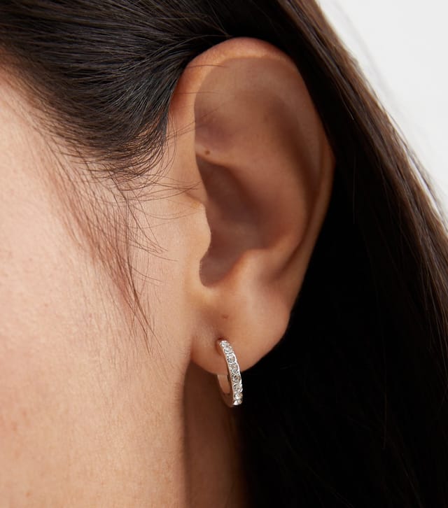 New Look 6 Pack Silver Diamanté Hoop and Stud Earrings New Look - 2