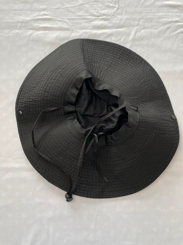 Shein Ladies Black Wide Brim Sun Hat with Chin Strap | Fold-Up Brim | One Size