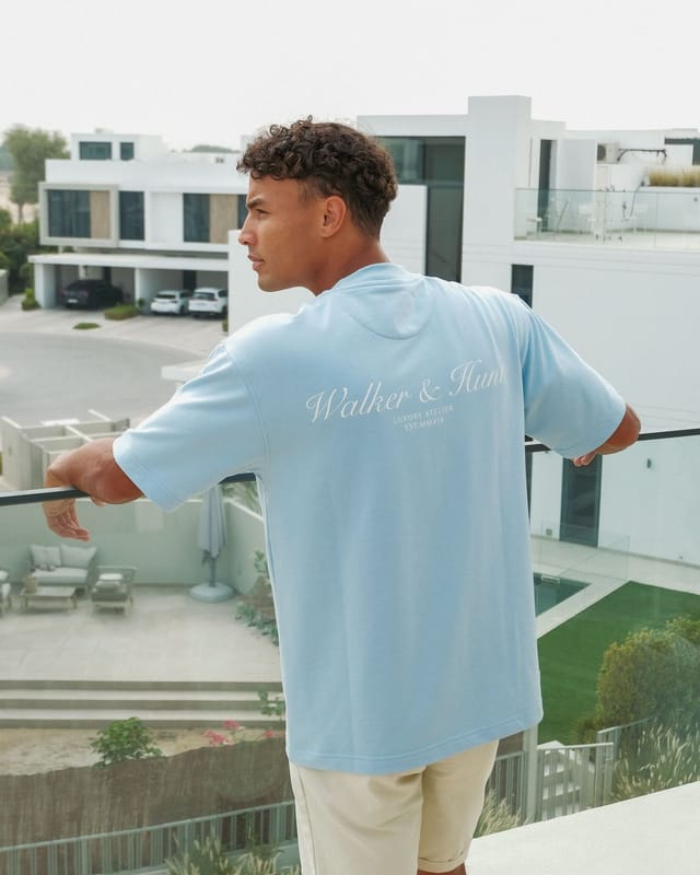 Walker & Hunt Walker & Hunt Men's Atelier' Tee in Baby Blue - 2