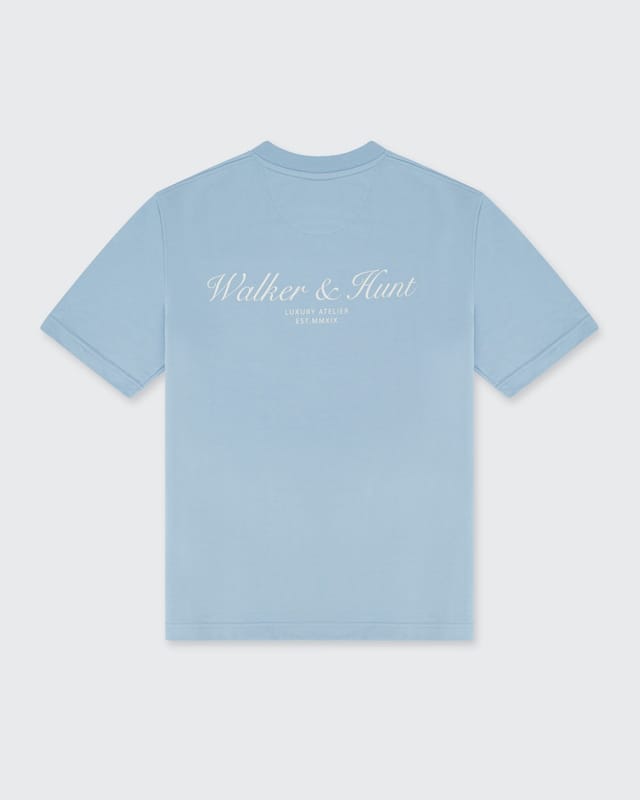 Walker & Hunt Walker & Hunt Men's Atelier' Tee in Baby Blue - 3