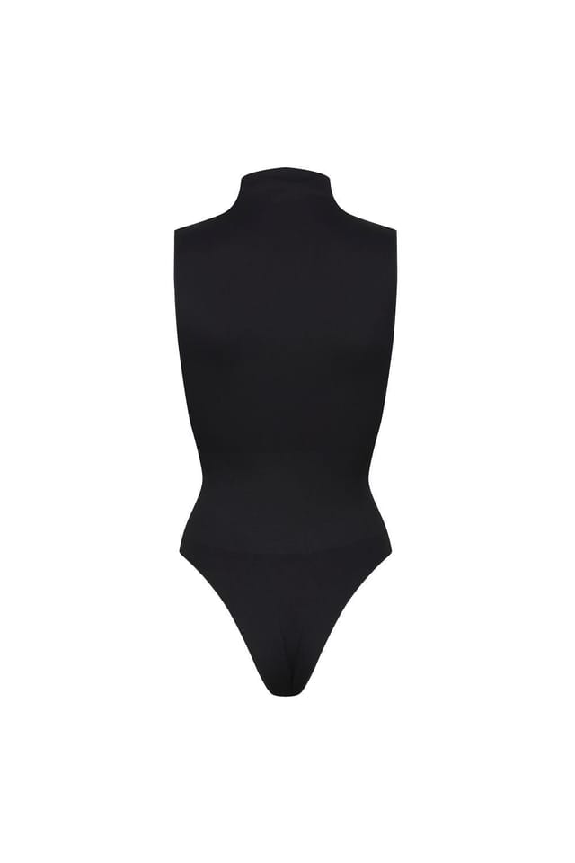 Ruey Ruey Women's Sleeveless Turtleneck Sculpting Bodysuit in Black - 2