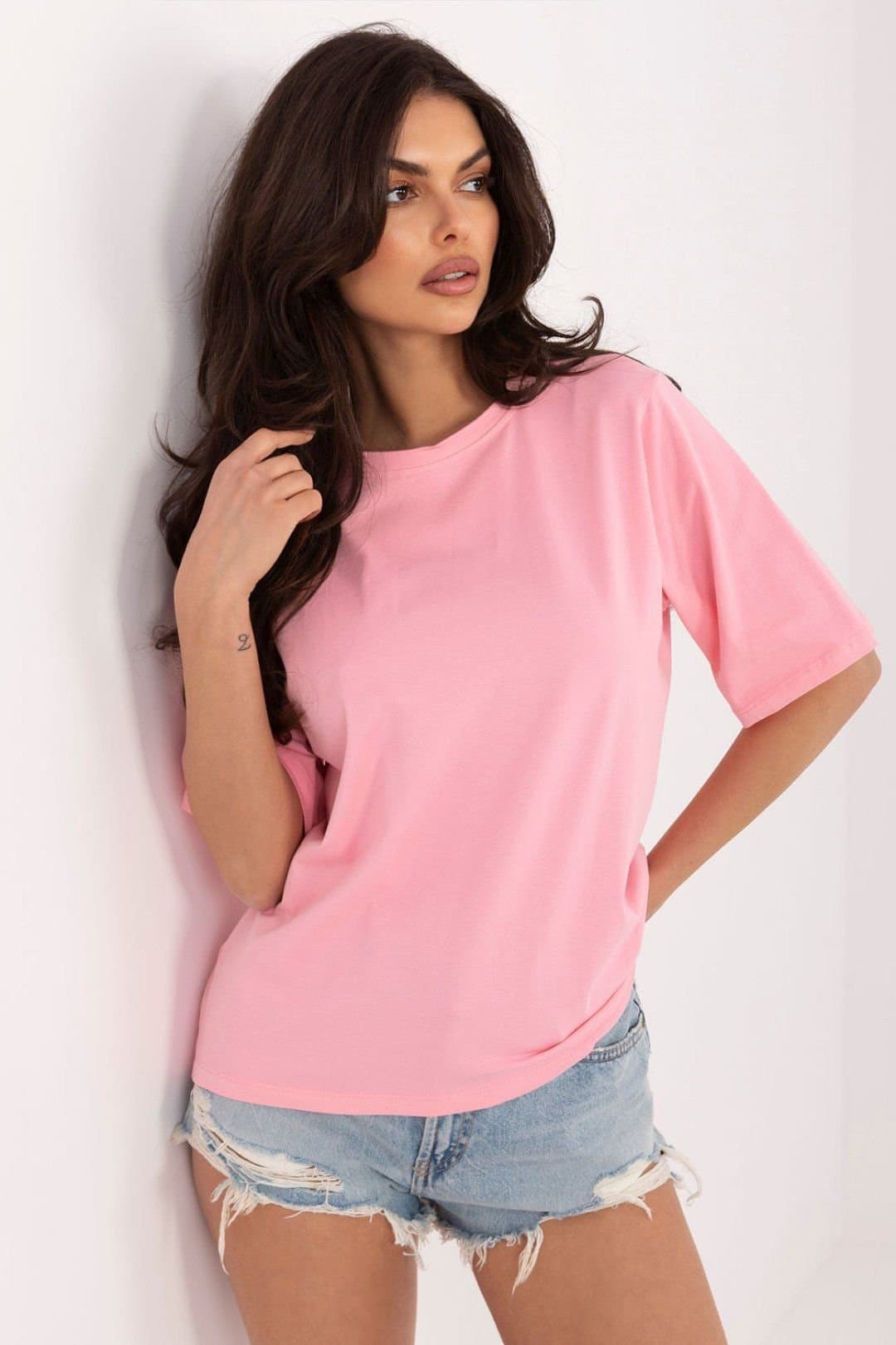 Love Lace Love Lace Pink Cotton Elastane T-Shirt