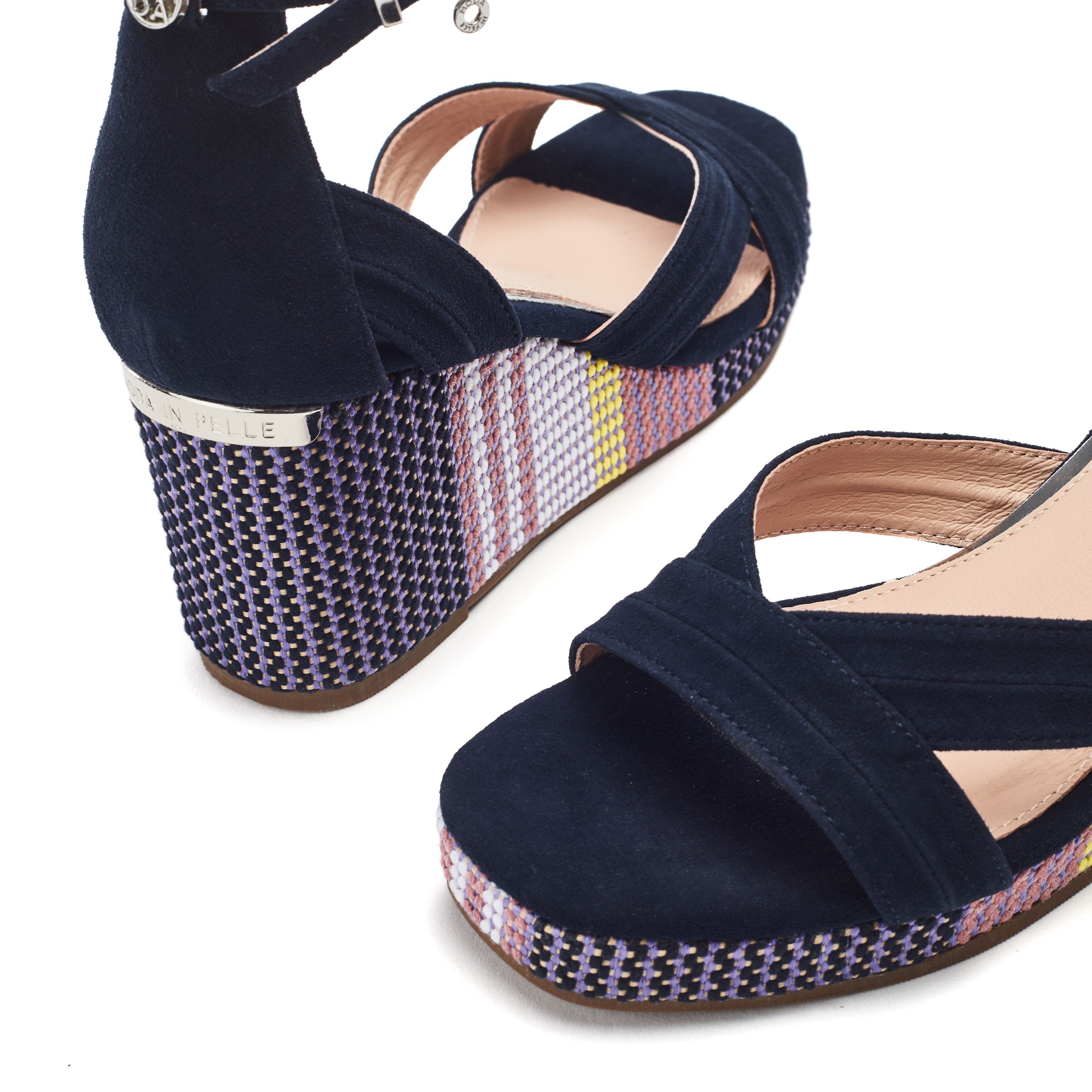 Moda In Pelle Moda In Pelle Women's 'May' Suede Wedges in Navy - 4