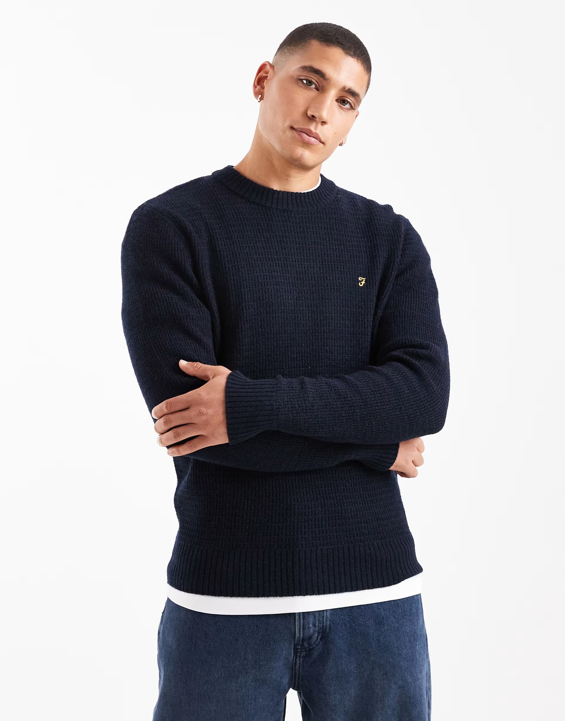 ASOS Farah allerton jumper in navy