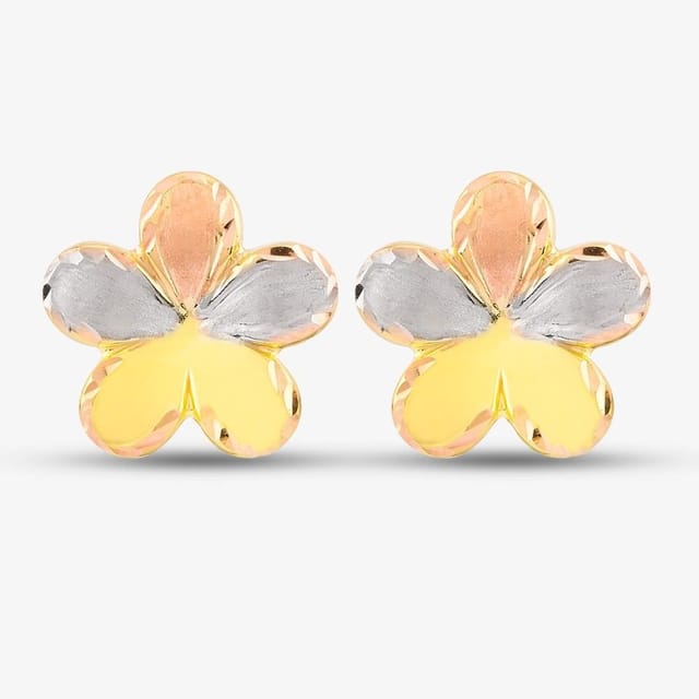 T.H.Baker T.H.Baker Women's 9ct Three Colour Gold Flower Stud Earrings GER34-MC - 2