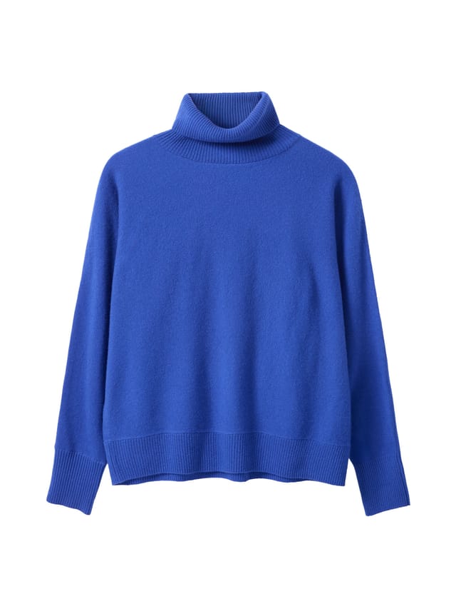 Celtic & Co Celtic & Co Women's Lambswool Roll Neck Jumper in Cobalt - 2