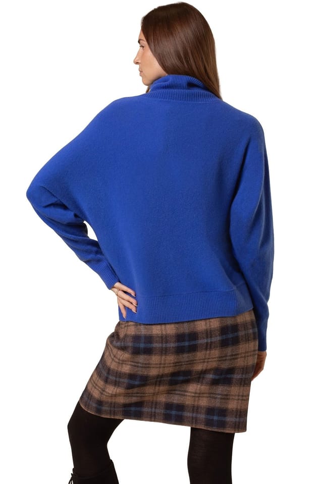 Celtic & Co Celtic & Co Women's Lambswool Roll Neck Jumper in Cobalt - 3