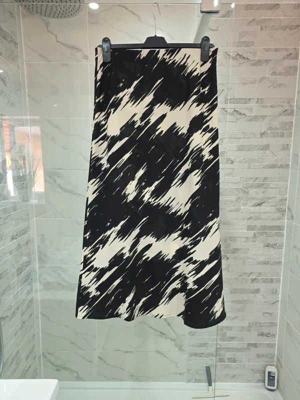 New Look New Look A line black and white printed skirt