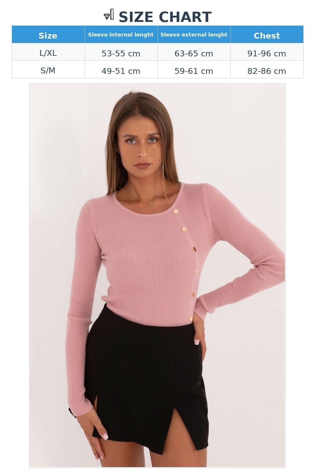 Love Lace Love Lace Women's Ribbed Viscose Blend Button Front Sweater in Pink - 4