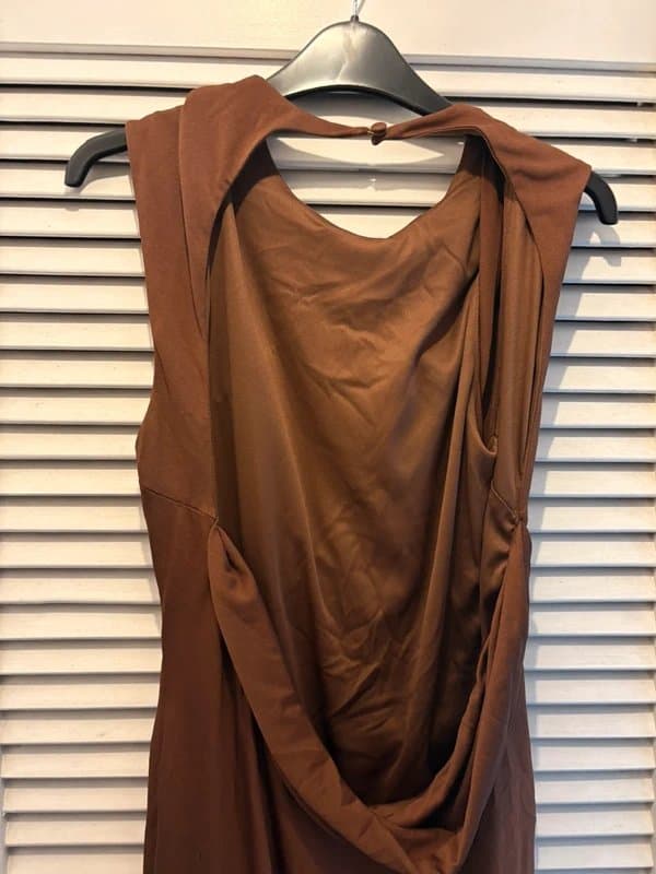 ASOS Ruched Top Wrapped Dress Brown