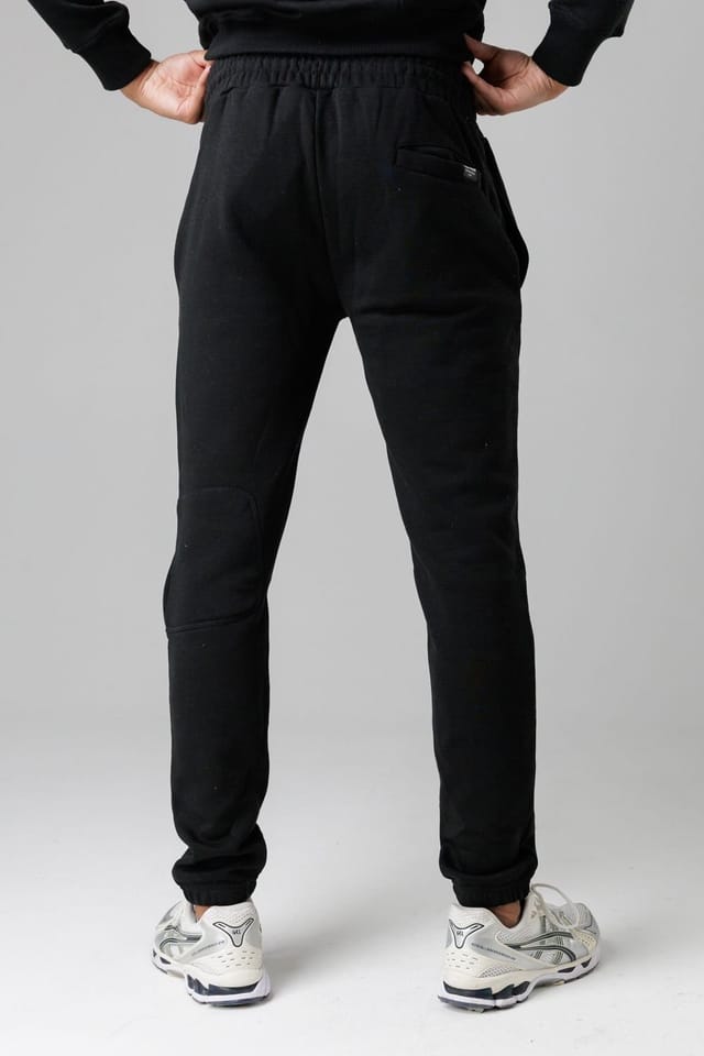 Firetrap Firetrap Men's Regular Fit Cotton Blend Fleece Joggers with Drawstring Waist in Black - 2