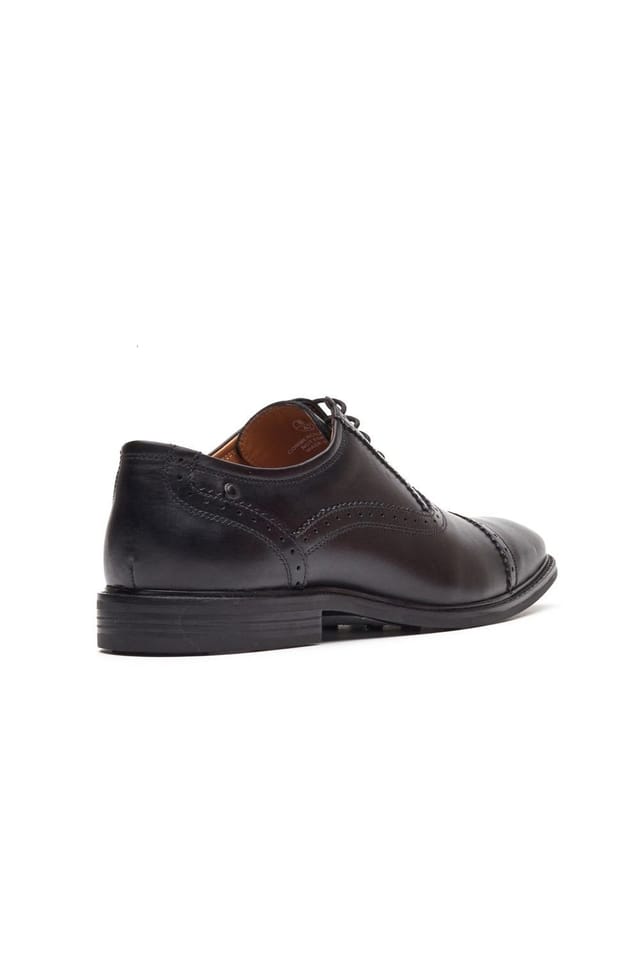 Base London Base London Men's Ascot Toe Cap Oxford Shoe in Black - 2