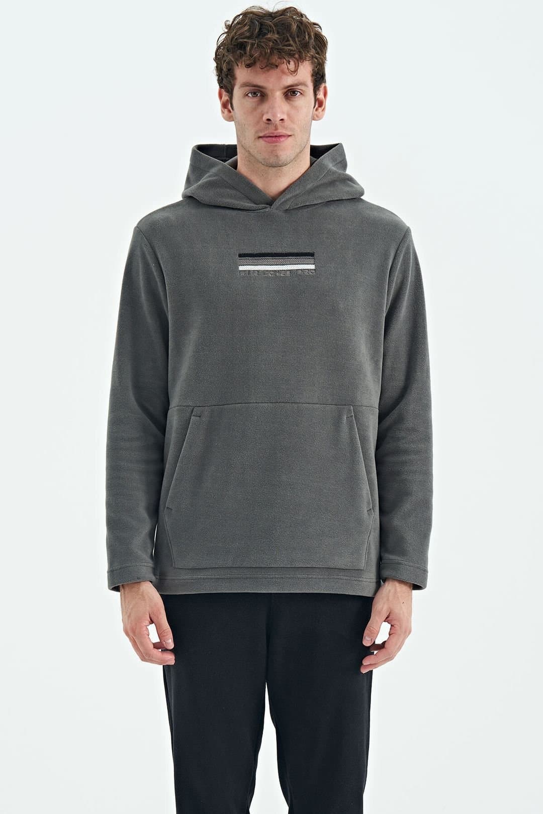 Tommy Life Tommy Life Men's Printed Logo Hoodie in Charcoal
