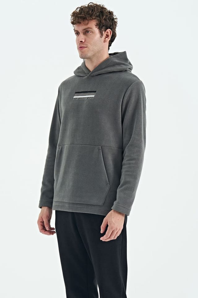 Tommy Life Tommy Life Men's Printed Logo Hoodie in Charcoal - 2