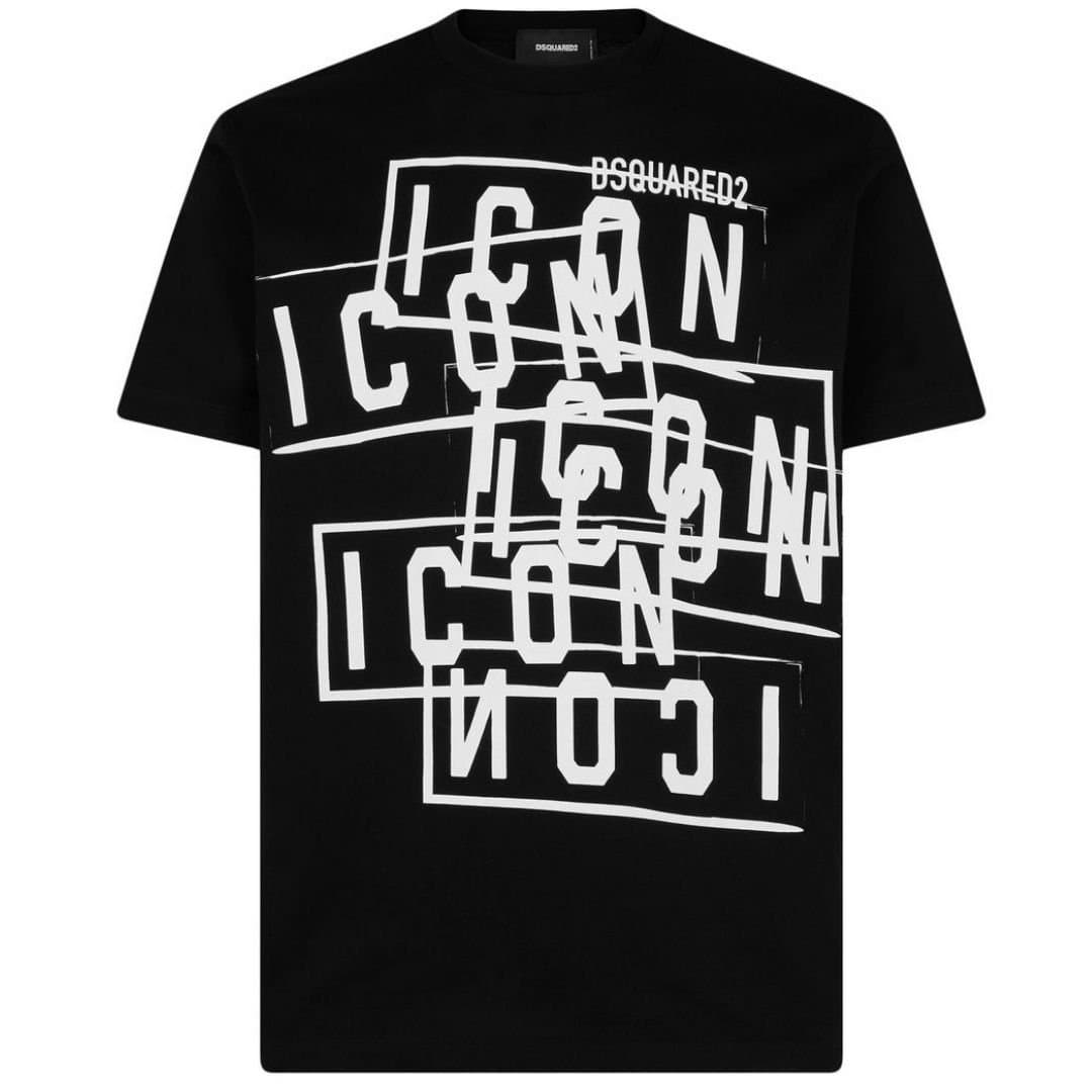 Dsquared2 Dsquared2 Men's Icon Stamps Logo Black T-Shirt
